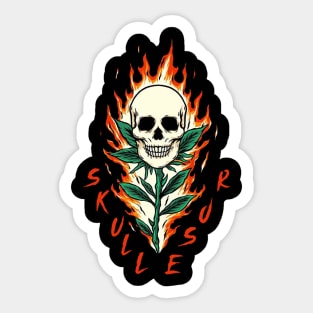 Skull Fire Flower Sticker